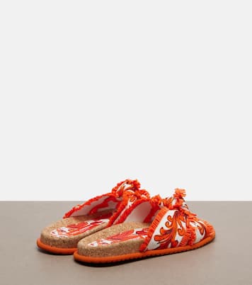 Majolica fringed brocade slides | Dolce&Gabbana