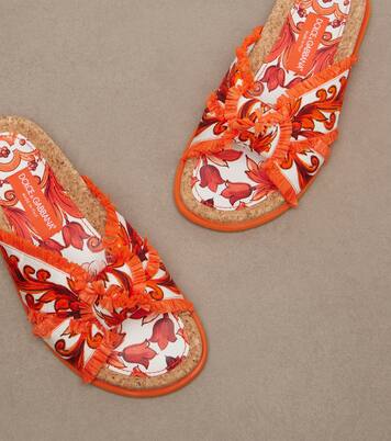 Majolica fringed brocade slides | Dolce&Gabbana