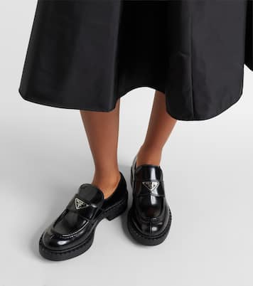 Platform leather loafers | Prada