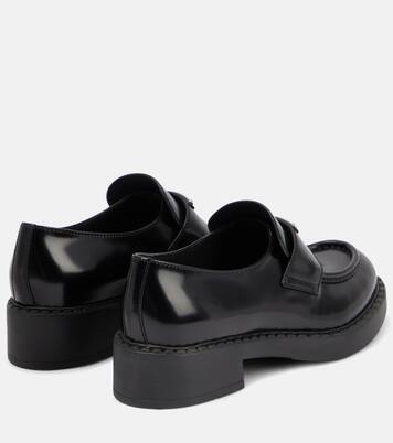 Platform leather loafers | Prada