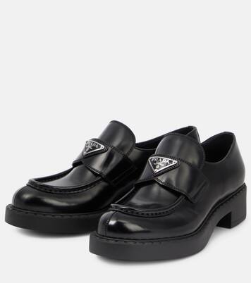 Platform leather loafers | Prada