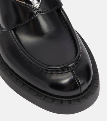 Platform leather loafers | Prada