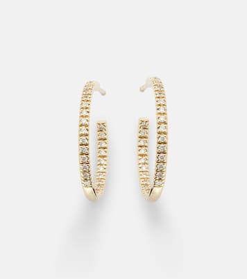 14kt gold hoop earrings with diamonds | Sydney Evan
