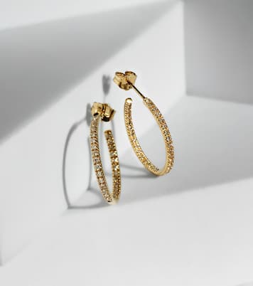 14kt gold hoop earrings with diamonds | Sydney Evan