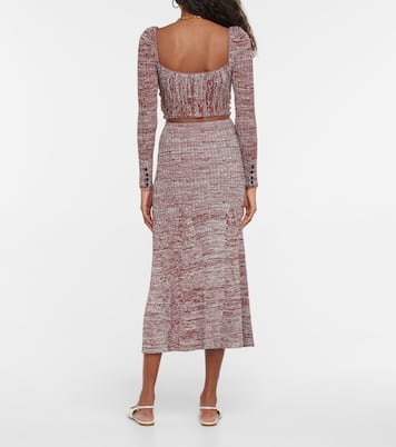 Cropped-Top aus Rippstrick | Self-Portrait