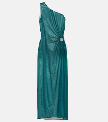 One-Shoulder-Midikleid aus Lamé | Oséree