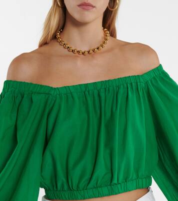 Top raccourci en coton et soie | Velvet