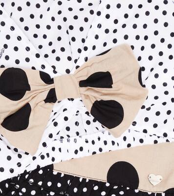 Polka-dot cotton top and shorts set | Monnalisa