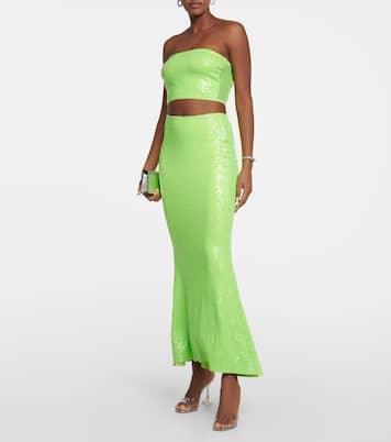 High-Rise-Maxirock mit Pailletten | Norma Kamali