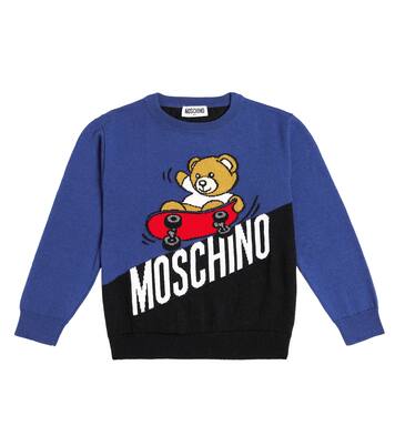 Logo cotton and wool sweater | Moschino Kids