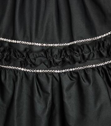 Ruffle-trimmed embellished satin dress  | Monnalisa