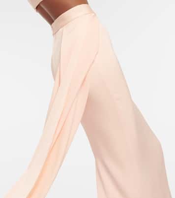 垂褶缎布加长半身裙 | Alex Perry