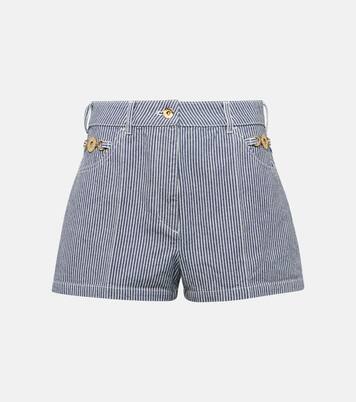 Striped high-rise denim shorts | Patou
