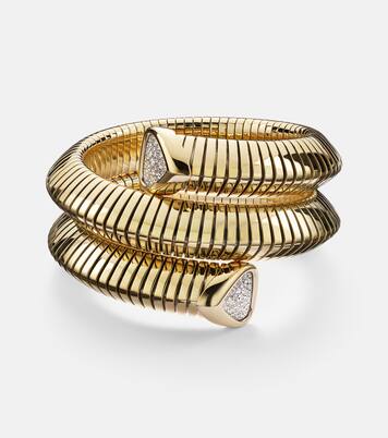 Trisola Triple 18kt gold bangle with diamonds | Marina B