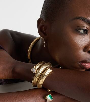 Trisola Triple 18kt gold bangle with diamonds | Marina B