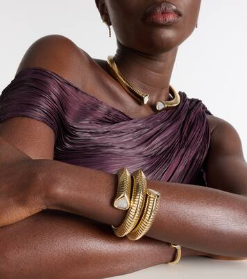 Trisola Triple 18kt gold bangle with diamonds | Marina B