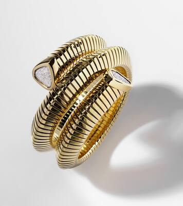 Trisola Triple 18kt gold bangle with diamonds | Marina B