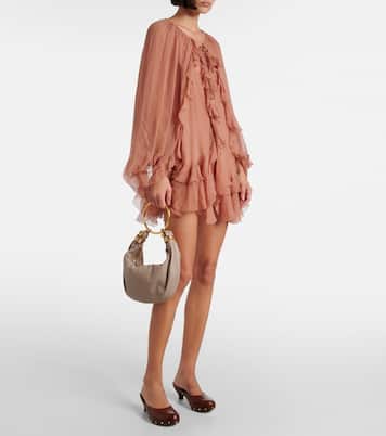 Ruffled silk muslin cape | Chloé