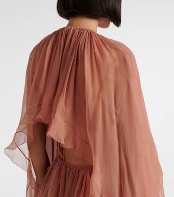Ruffled silk muslin cape | Chloé