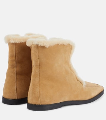 Ankle Boots aus Veloursleder mit Shearling | Toteme