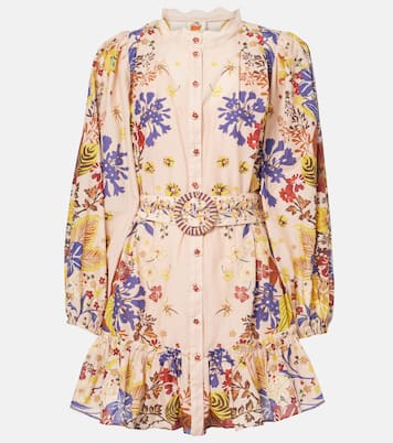 Beauty Bouquet belted cotton minidress | Farm Rio