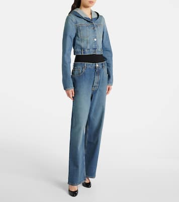 Cropped hooded denim jacket | Alaïa