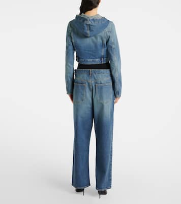 Cropped hooded denim jacket | Alaïa