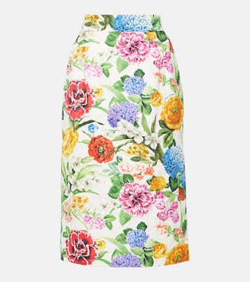 Floral cotton brocade pencil skirt | Dolce&Gabbana