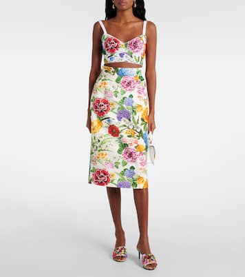 Floral cotton brocade pencil skirt | Dolce&Gabbana