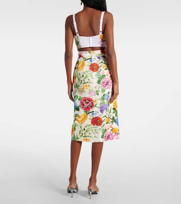 Floral cotton brocade pencil skirt | Dolce&Gabbana