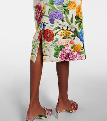 Floral cotton brocade pencil skirt | Dolce&Gabbana