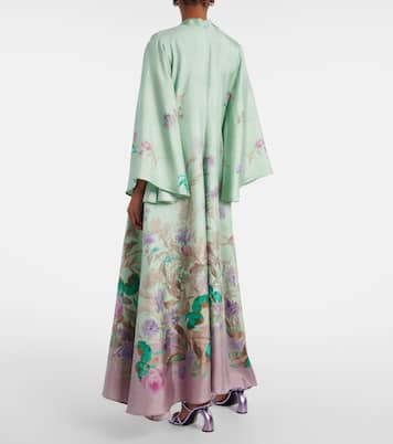 Magnifico floral silk twill maxi dress | La DoubleJ