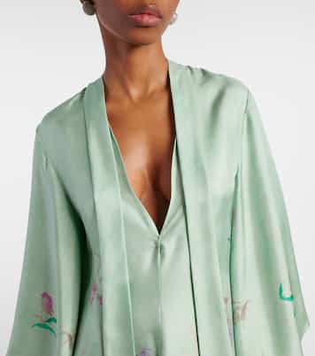 Magnifico floral silk twill maxi dress | La DoubleJ