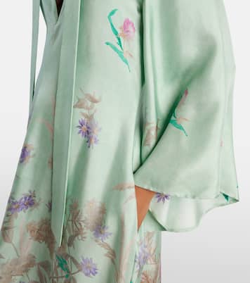 Magnifico floral silk twill maxi dress | La DoubleJ