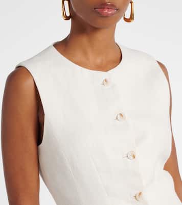 Matilda ruffled linen vest | Posse