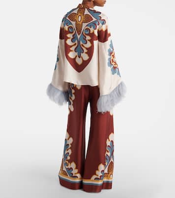 Top Make An Exit aus Seide mit Federn | La DoubleJ