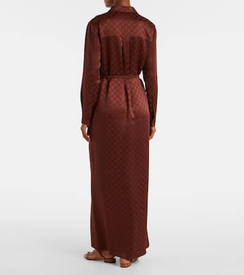 Abito chemisier in raso GG | Gucci