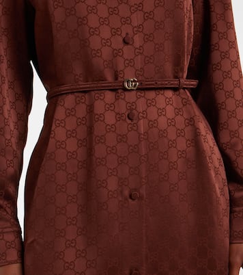 Abito chemisier in raso GG | Gucci