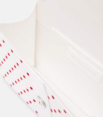 Clutch Capri in raso a pois con cristalli | Manolo Blahnik