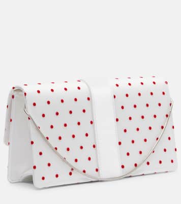 Clutch Capri in raso a pois con cristalli | Manolo Blahnik