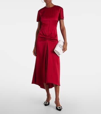 Clutch Capri in raso a pois con cristalli | Manolo Blahnik