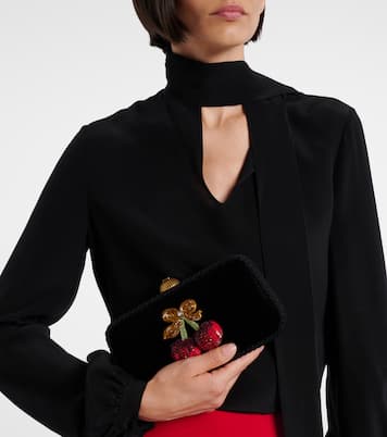 Pochette Carry Secrets en velours à ornements | Valentino Garavani