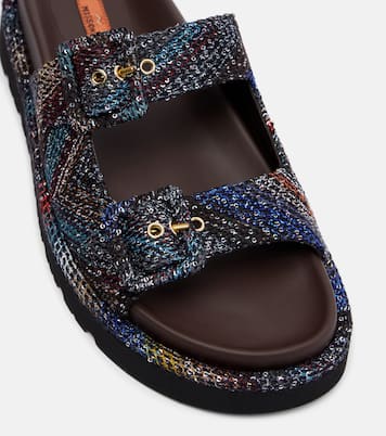 Sandalen aus Leder mit Pailletten | Missoni