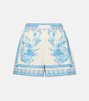 Underwater Barocco cotton poplin shorts | Versace