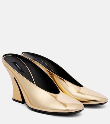 Sculpted 95 mirrored leather mules | Givenchy