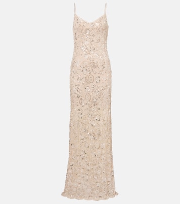 Maxikleid mit Pailletten und Kristallen | Self-Portrait