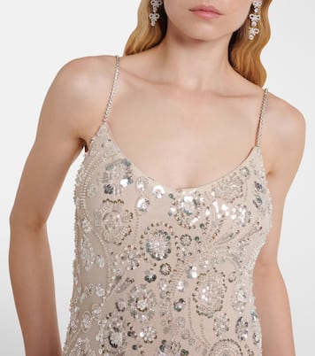 Maxikleid mit Pailletten und Kristallen | Self-Portrait