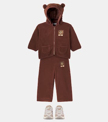 Bear embroidered fleece sweatpants | Mini Rodini