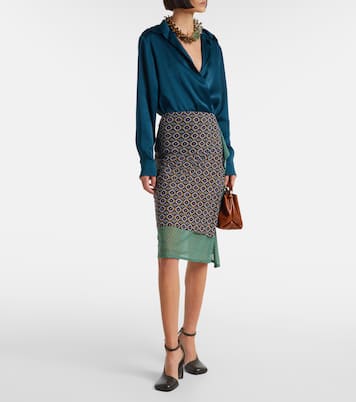 Embellished printed jersey midi skirt | Dries Van Noten