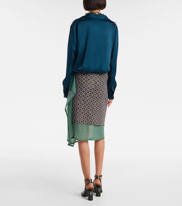 Embellished printed jersey midi skirt | Dries Van Noten